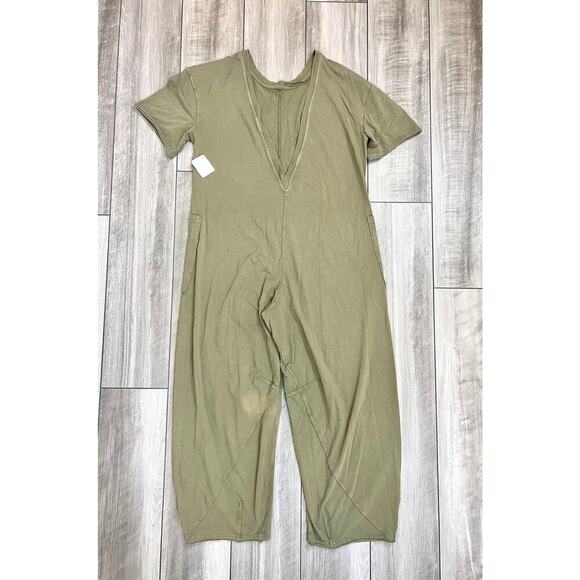 Free People Movement Hot Shot One Piece Winter Forest Green Small Knit Stretch - Picture 2 of 3